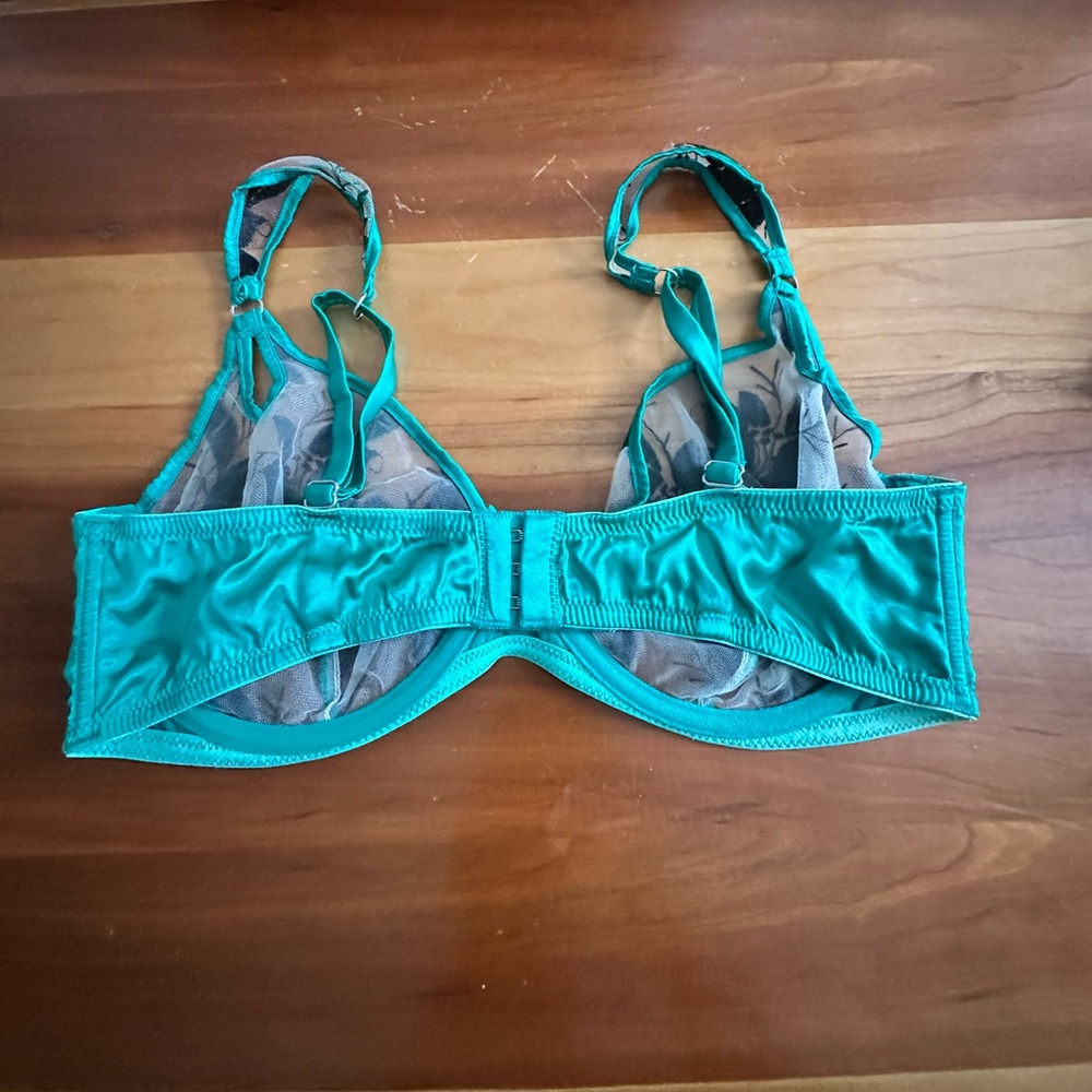 Fleur Du Mal Allover Foil Embroidery bra and garter belt - Picture 4 of 8